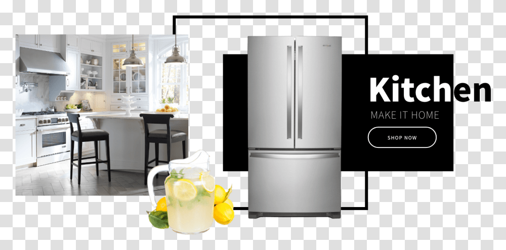 Home Appliances Banners, Refrigerator, Beverage, Drink, Chair Transparent Png