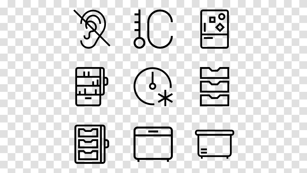 Home Automation Line Icons, Gray, World Of Warcraft Transparent Png