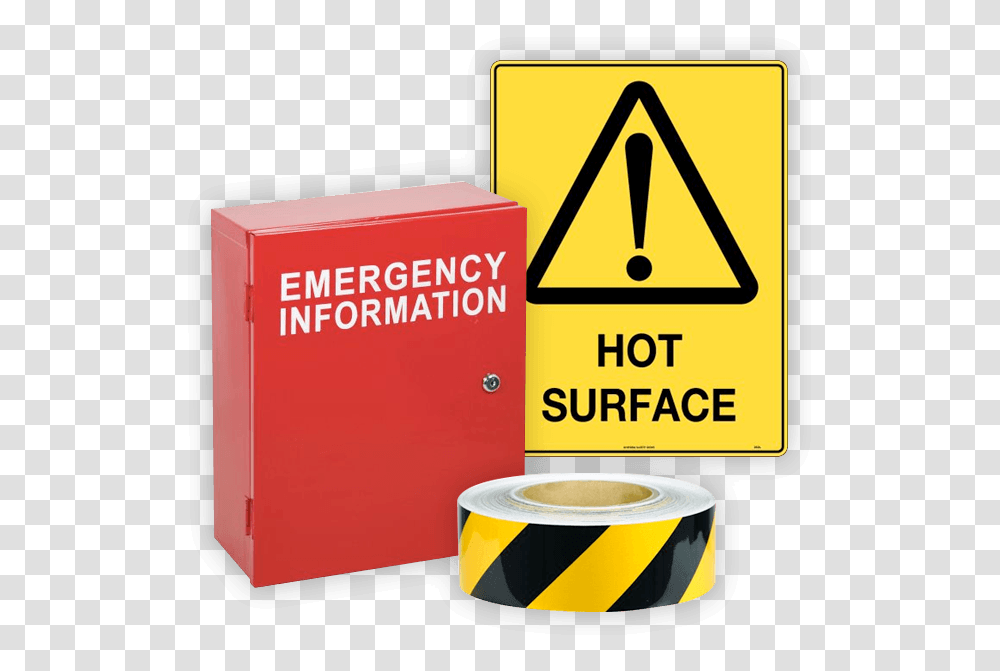 Home Banner 2 Safety Signs Caution Hot Surface Sticker, Tape, Box, Road Sign Transparent Png