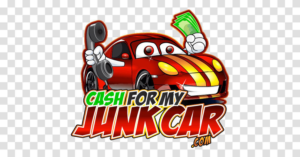 Home Cashformyjunkcar Junk Cash For Cars Logo, Vehicle, Transportation, Automobile, Advertisement Transparent Png