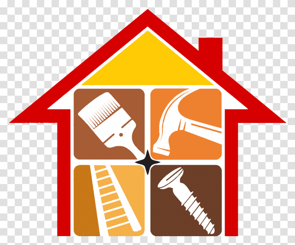 Home Clipart Improvement Free Clipart Renovation Logo, Brush, Tool, Housing, Building Transparent Png