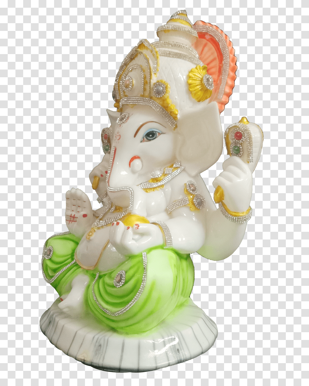 Home Decor Beautiful Vighnaharta Lord Ganesh Idol Ganpati Statue, Figurine, Wedding Cake, Dessert, Food Transparent Png