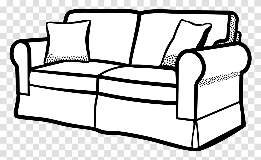 Home Decor Large Size Clipart Sofa Lineart, Couch, Furniture, Chair, Cushion Transparent Png