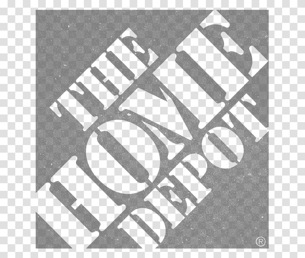 Home Depot Logo, Cross, Gray, Stencil Transparent Png