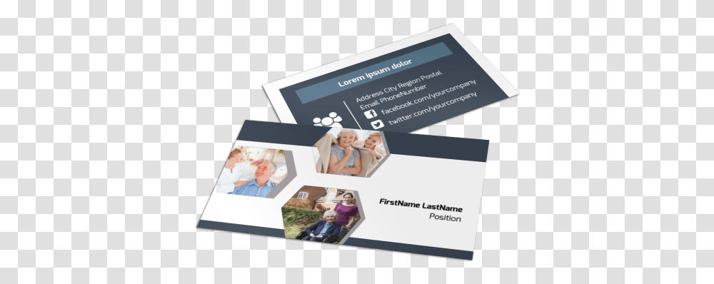 Home Healthcare Business Card Template Brochure, Person, Human, Text, Paper Transparent Png