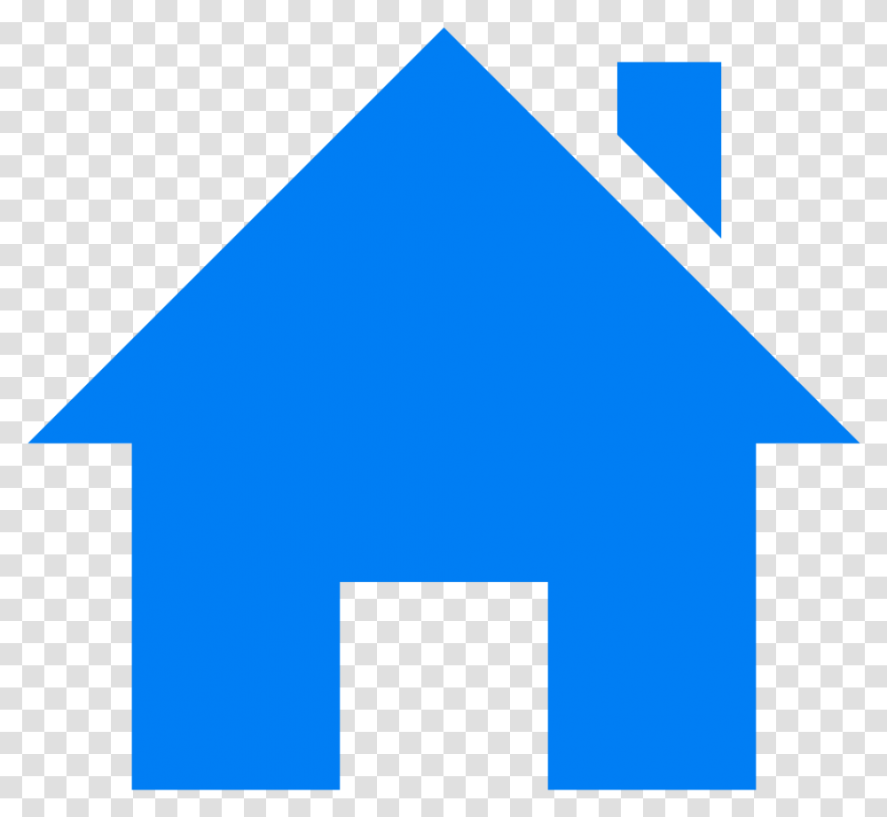 Home Icon Blue Clipart Download, Triangle, Housing, Building, Lighting Transparent Png