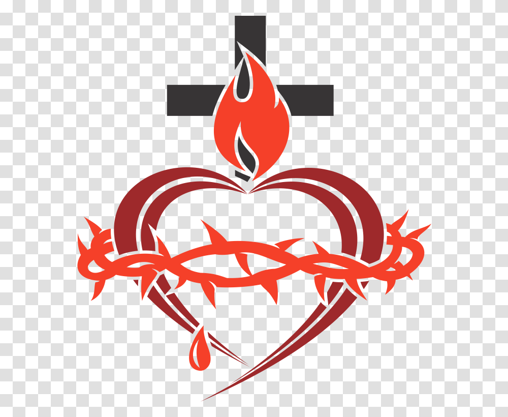 Home Logo Sacred Heart Of Jesus, Graphics, Symbol, Fire, Food Transparent Png