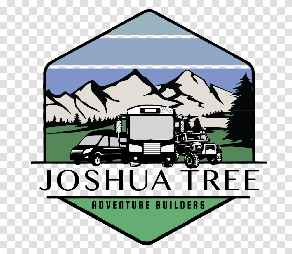 Home Of Joshua Tree Adventure Builders Commercial Vehicle, Poster, Advertisement, Car, Transportation Transparent Png