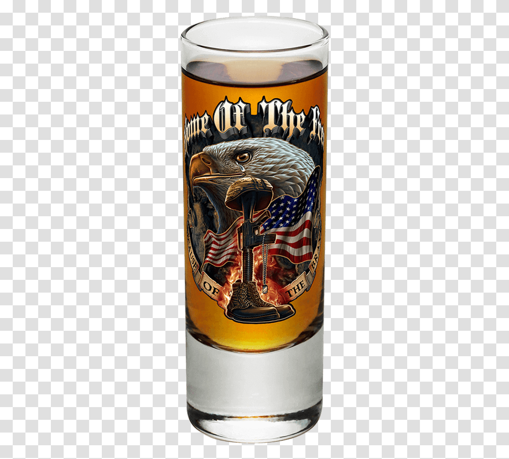 Home Of The Free Battlefield Cross Shooter Glass Shot Glass, Beer, Alcohol, Beverage Transparent Png