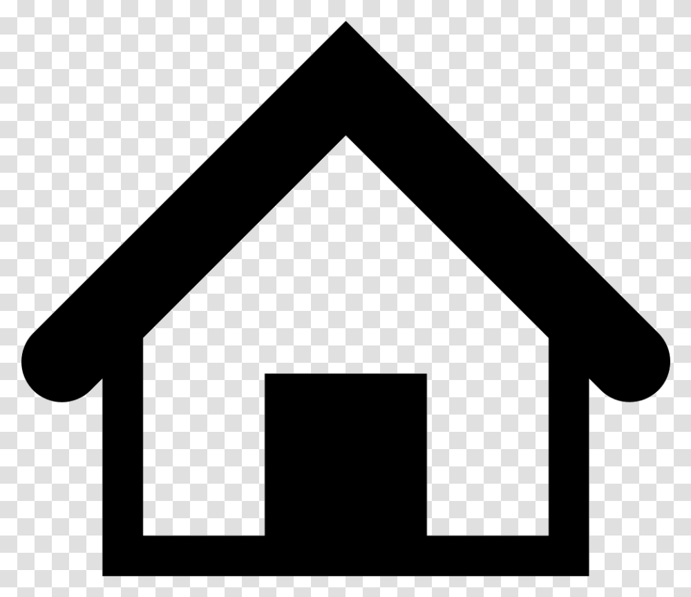 Home Outline With Black Door And Roof Icon Free Download, Triangle, Axe, Tool Transparent Png