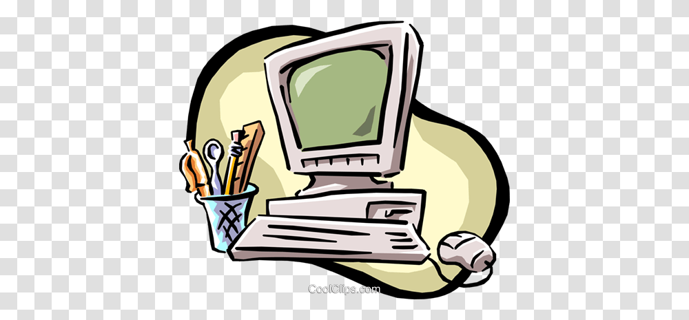 Home Pc Royalty Free Vector Clip Art Illustration, Computer, Electronics, Monitor, Screen Transparent Png