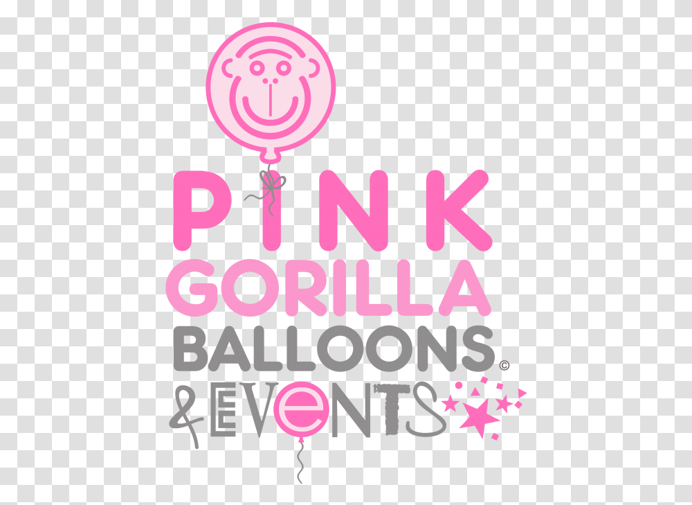 Home Pink Gorilla Balloons Dot, Text, Alphabet, Paper, Poster Transparent Png