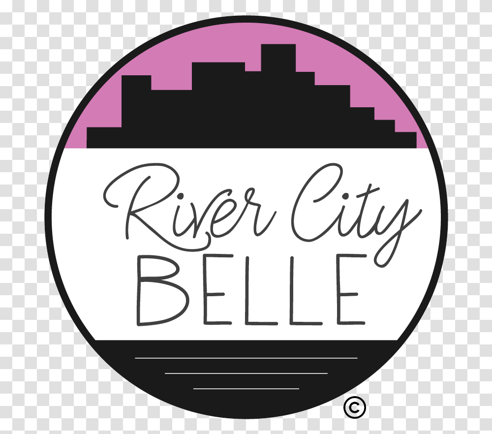 Home River City Belle Circle, Text, Label, Alphabet, Handwriting Transparent Png