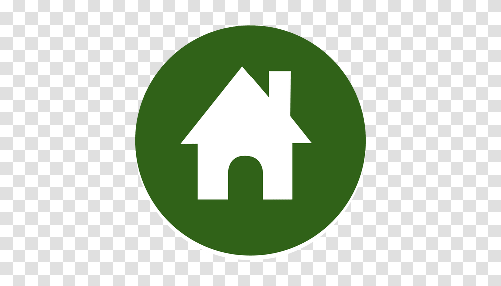 Home Round Icon, Recycling Symbol, First Aid, Green, Sign Transparent Png