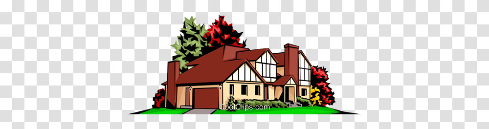 Home Royalty Free Vector Clip Art Illustration, Plant, Building, Tree, Neighborhood Transparent Png