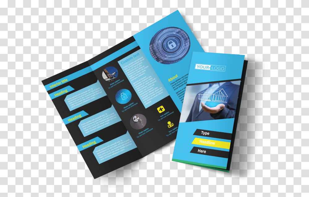 Home Security Service Brochure Template Preview Brochure Design Tri Fold, Poster, Advertisement, Flyer, Paper Transparent Png