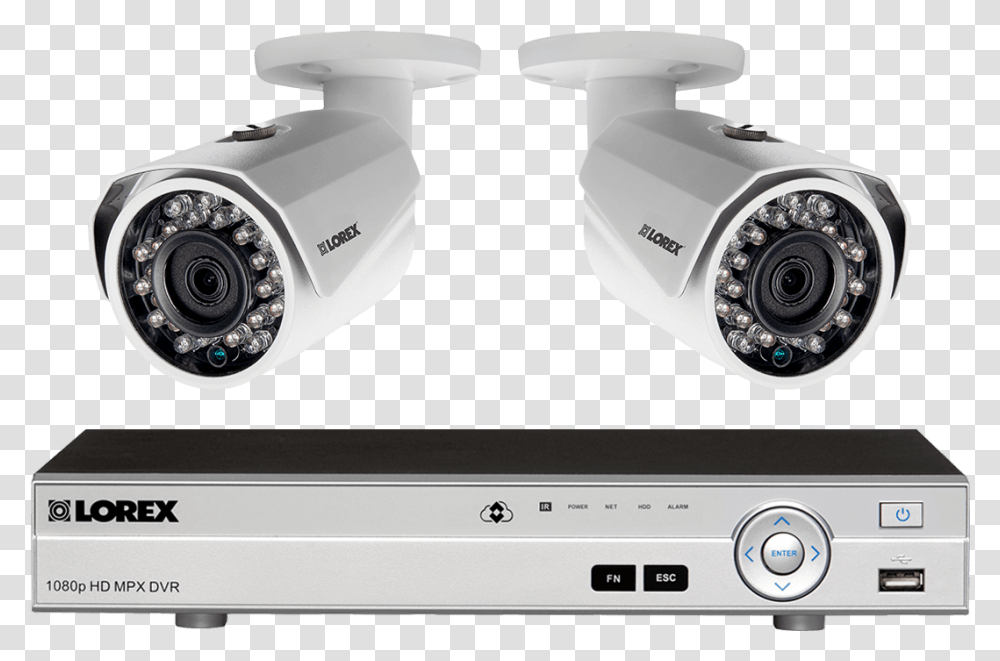Home Security System With 2 Hd 1080p Security Cameras Wireless Security Camera System, Electronics, Cooktop, Indoors, Webcam Transparent Png