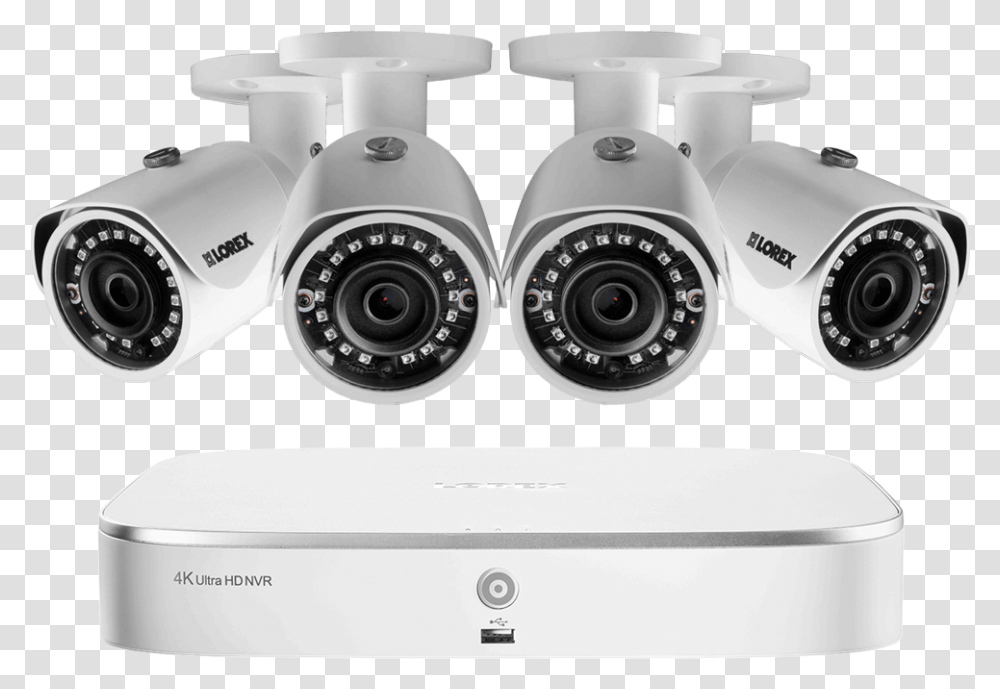 Home Security System With 4 Ip Cameras 130ft Color 4 Camera Security System, Electronics, Digital Camera, Webcam, Video Camera Transparent Png