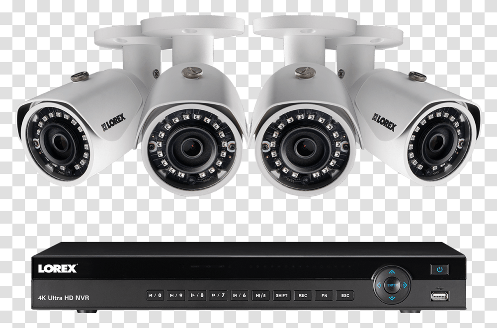 Home Security System With 4 Ip Cameras 130ft Color, Electronics, Digital Camera, Webcam Transparent Png