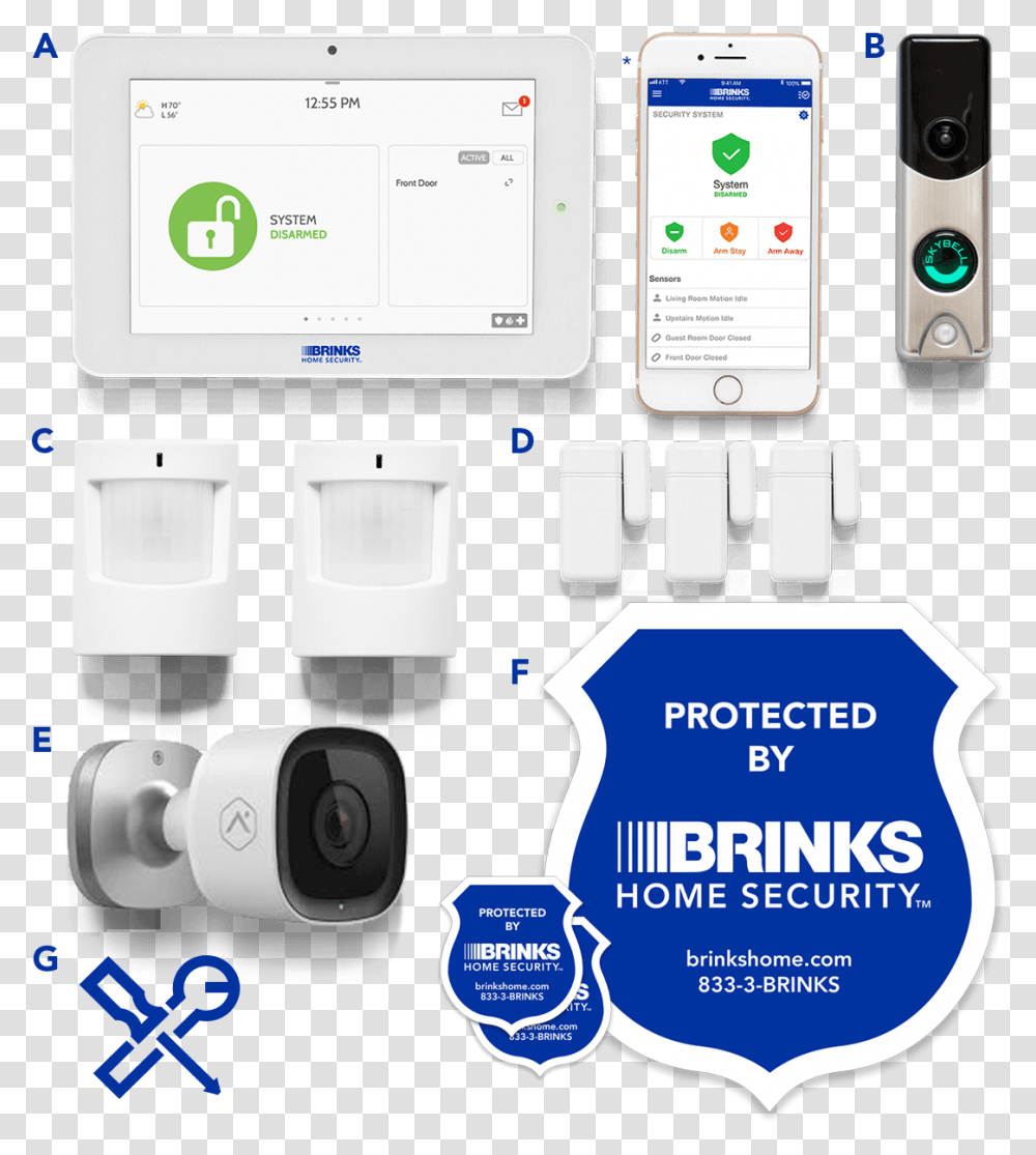 Home Security System With Outdoor Security Systems With Doorbell Camera, Mobile Phone, Electronics, Cell Phone, Text Transparent Png