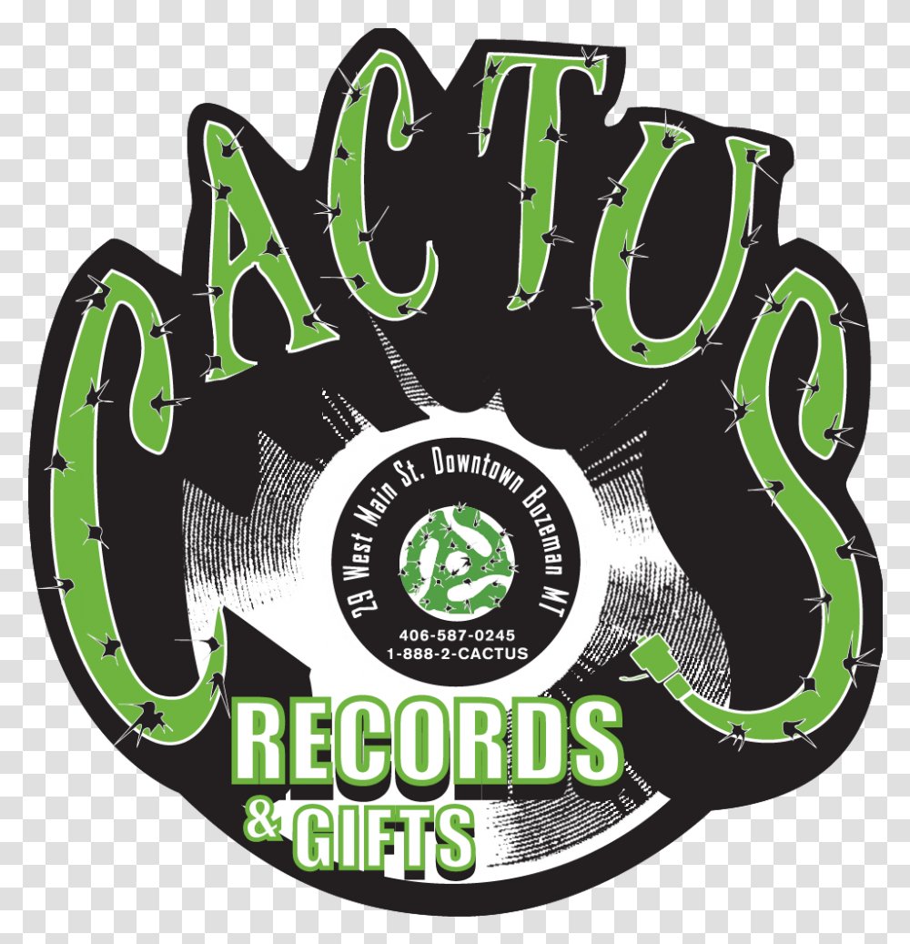 Home Shop Cactus Records For Music & Gifts In Bozeman Montana Cactus Records, Text, Label, Alphabet, Paper Transparent Png