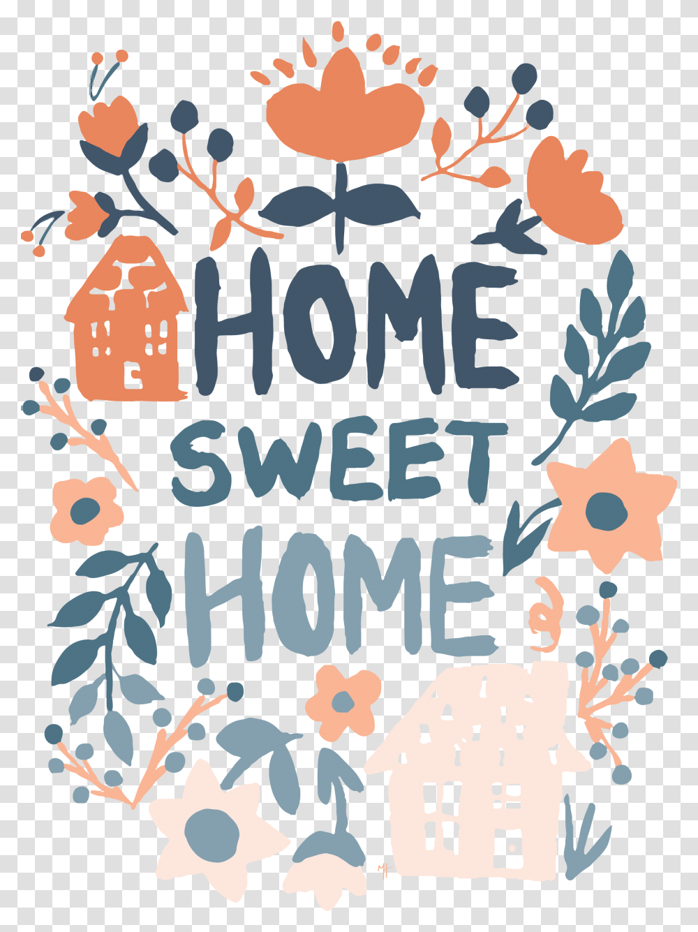 Home Sweet Home Clipart, Label, Floral Design Transparent Png