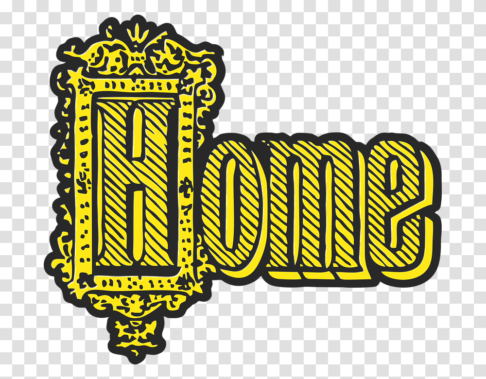 Home Text Word Decorative Vintage Retro Home Word, Logo, Trademark, Alphabet Transparent Png