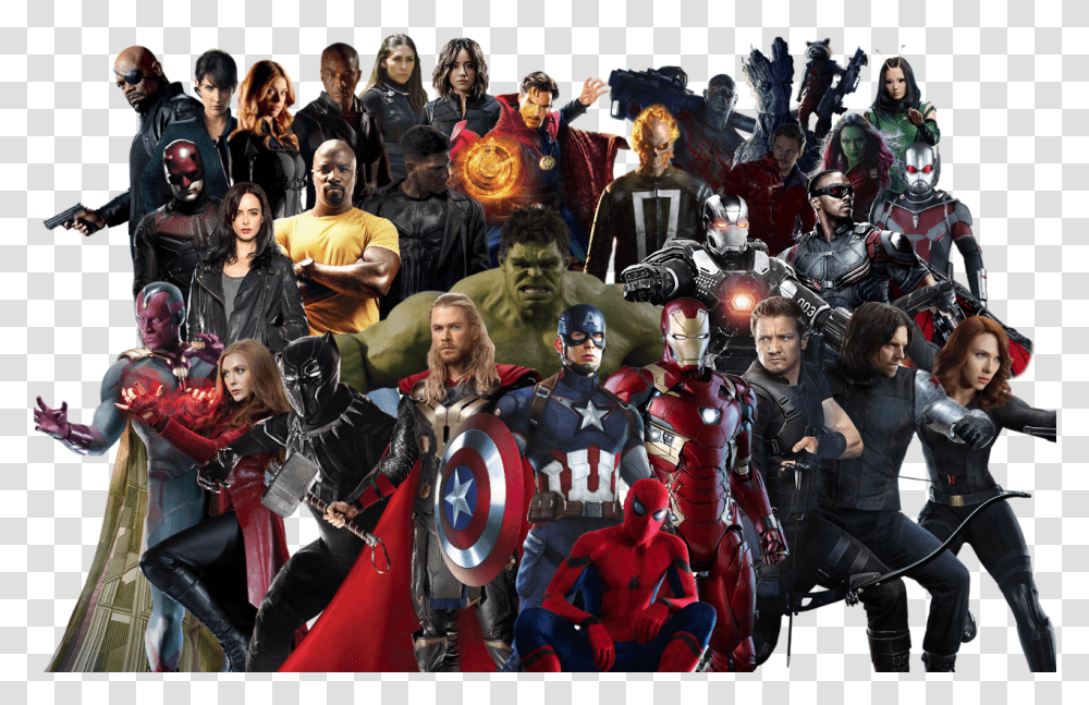 Home To Superheroes Marvel Superheroes, Person, Crowd, Helmet, Clothing Transparent Png