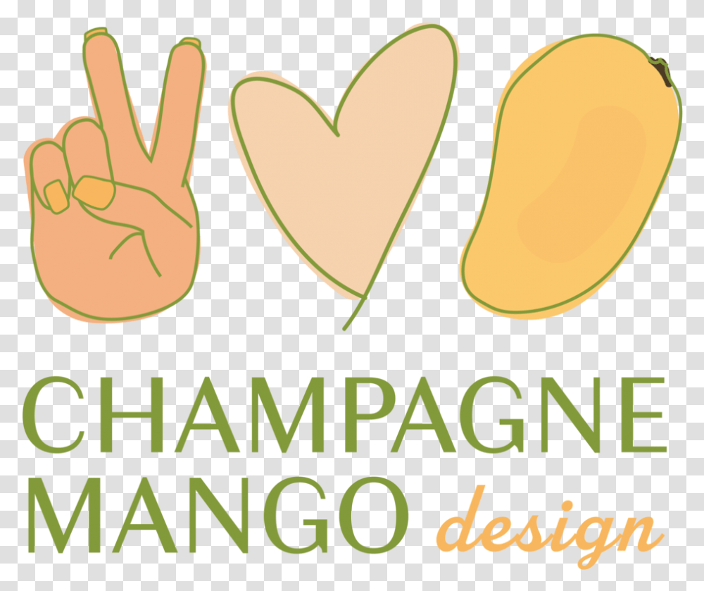 Home - Champagne Mango Hamburg, Label, Text, Heart, Plant Transparent Png