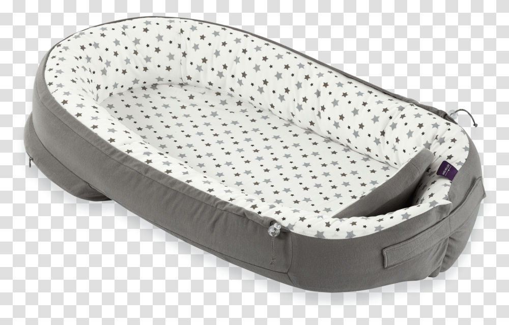 Home White With Grey Stars Trumeland Nestchen Baby 8 Monate, Furniture, Cradle Transparent Png
