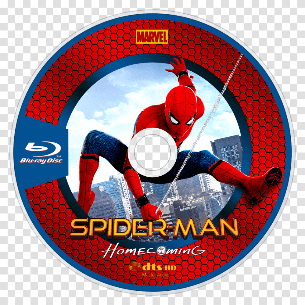 Homecoming Bluray Disc Image Spider Man Homecoming Blu Ray Disc, Person, Human, Disk, Poster Transparent Png