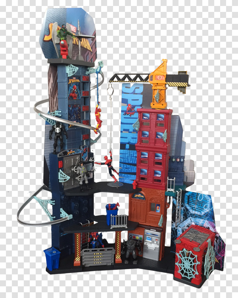 Homecoming Toys Official Press Images Spiderman Mega City Playset, Robot, Electrical Device Transparent Png