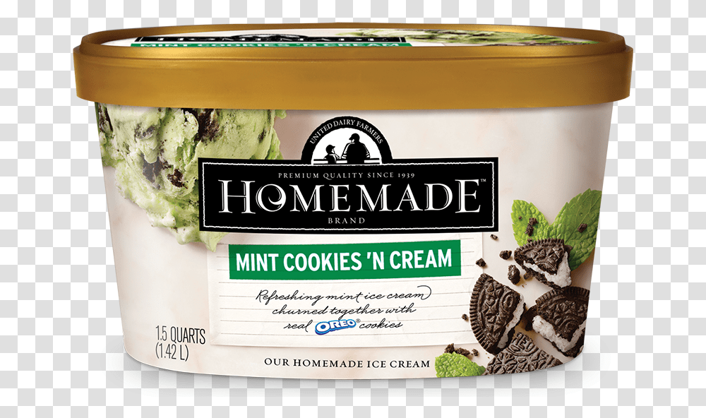 Homemade Brand Mint Cookies N Cream Ice Cream 48oz Homemade Ice Cream 48 Oz, Person, Plant, Label Transparent Png