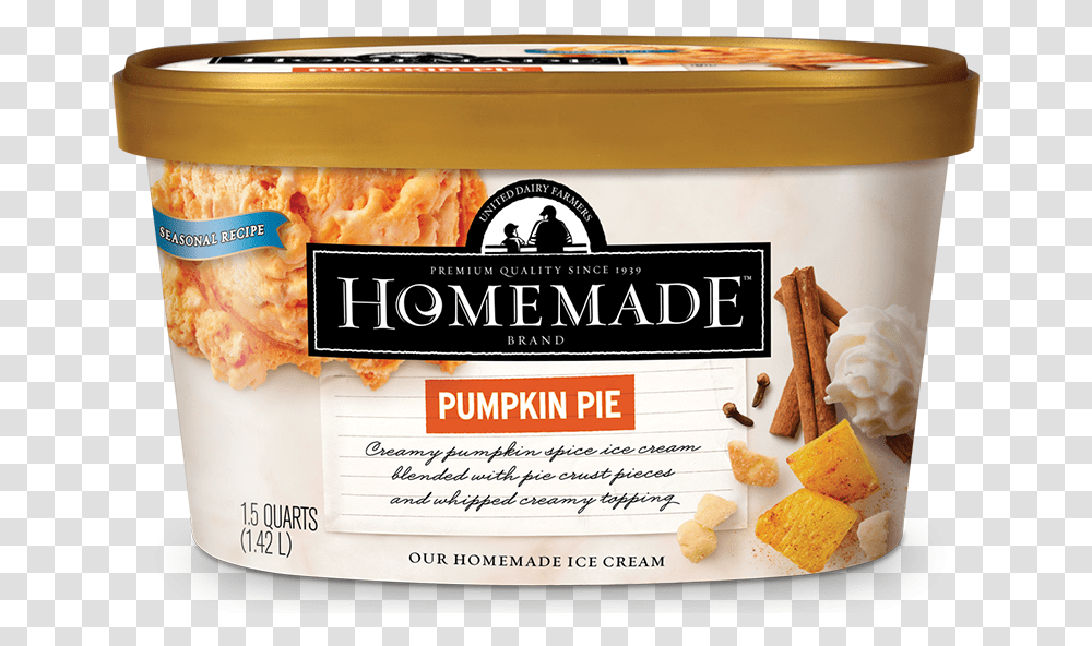 Homemade Brand Pumpkin Pie Ice Cream 48oz Homemade Brand Chocolate Ice Cream, Label, Person, Food Transparent Png