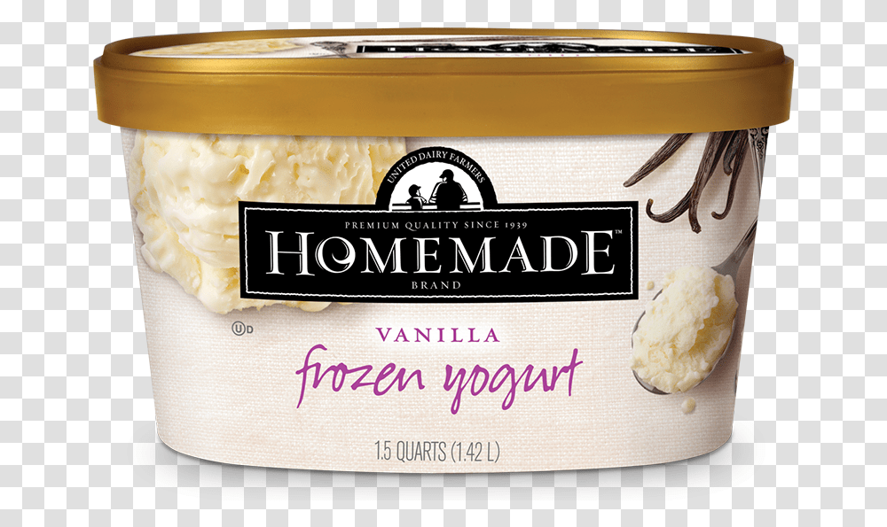 Homemade Brand Vanilla Frozen Yogurt 48oz Coconut Almond Chip Ice Cream, Food, Person, Box, Plant Transparent Png