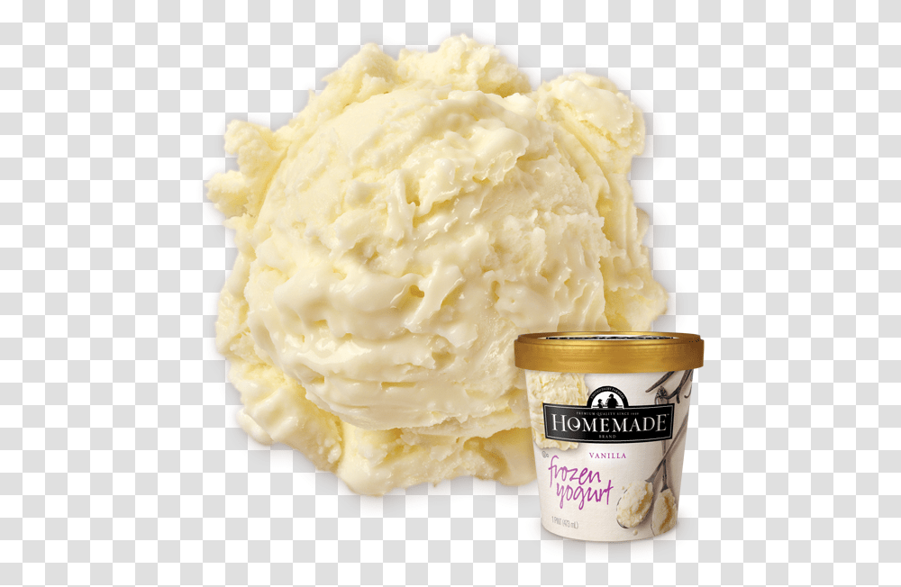 Homemade Brand Vanilla Frozen Yogurt, Ice Cream, Dessert, Food, Creme Transparent Png