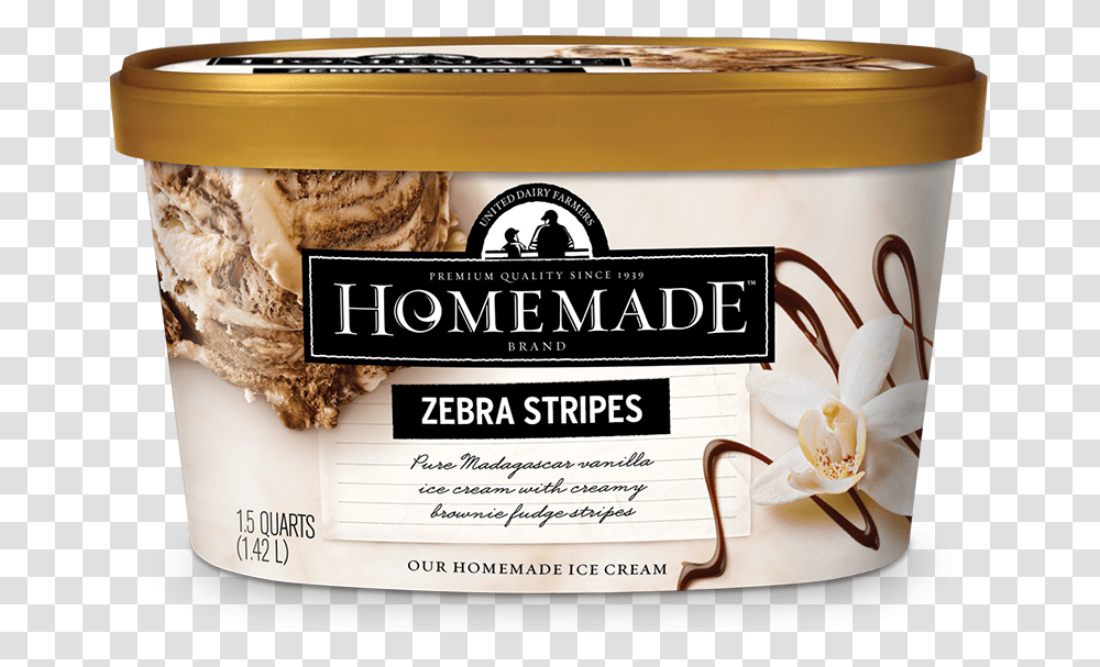 Homemade Brand Zebra Stripes Ice Cream 48oz Homemade Caramel Latte Ice Cream, Label, Alcohol, Beverage Transparent Png