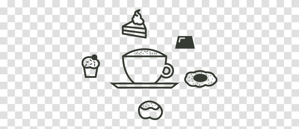 Homemade Sweets With Cappuccino Cartoon, Coffee Cup, Triangle, Stencil Transparent Png