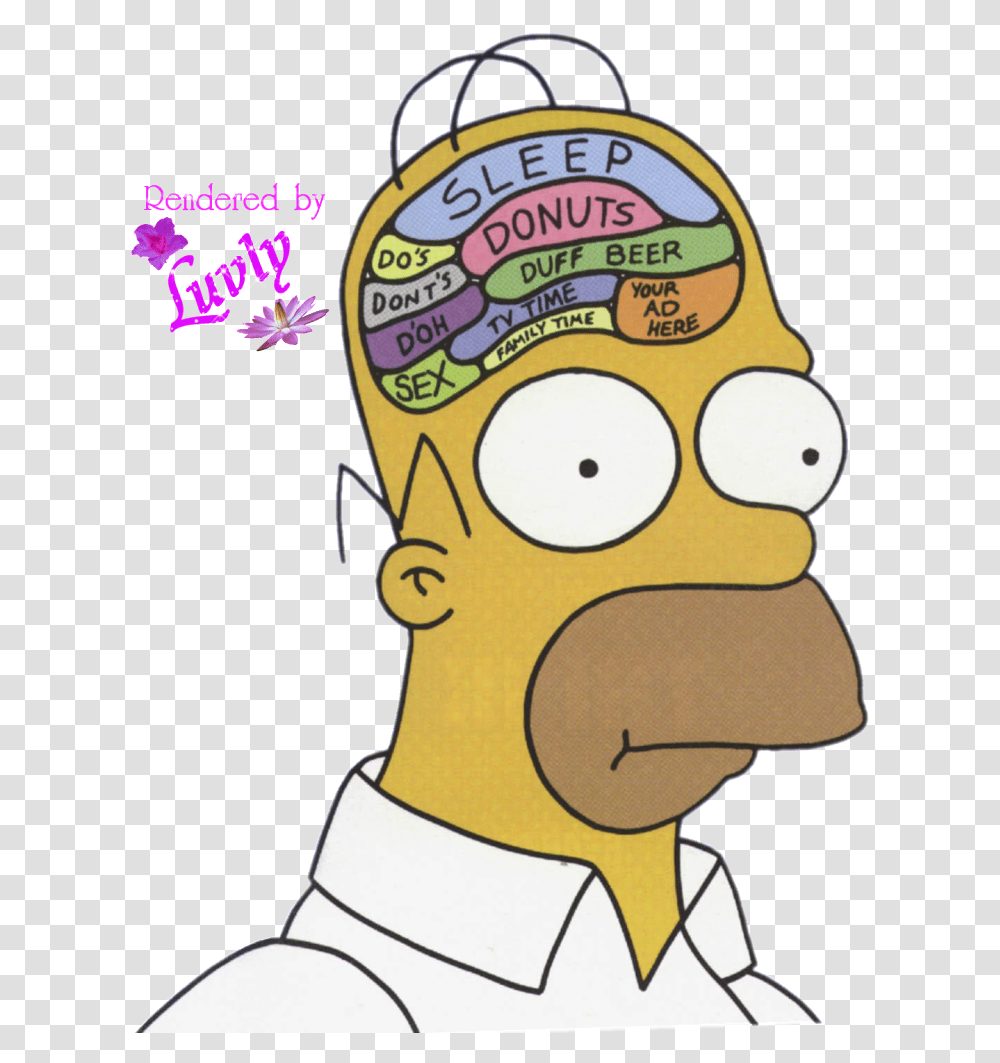 Homer Simpson Doh Simpson Funny, Label, Cream, Dessert Transparent Png
