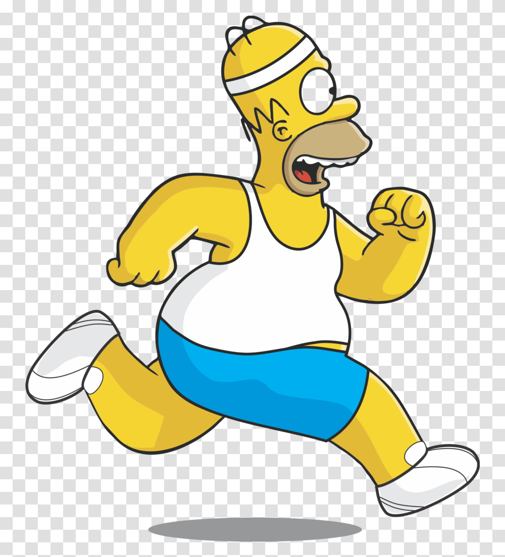Homer Simpson Homer Simpson Running, Clothing, Apparel, Hammer, Eating Transparent Png