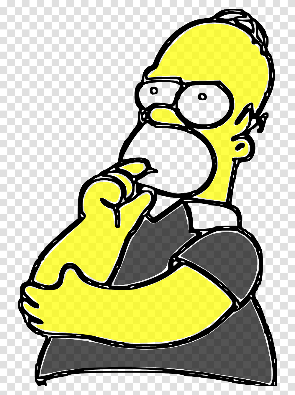  Homer Simpsons Homer Simpson Thinking, Outdoors, Eating, Food, Label Transparent Png