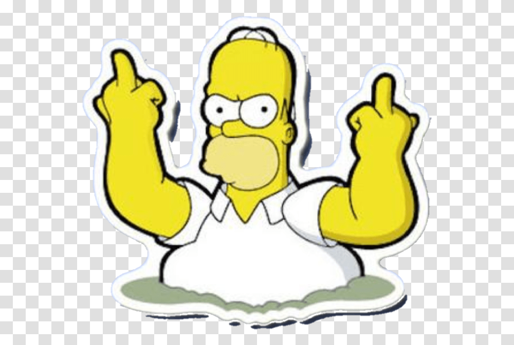 Homer Simpsons Homer Simpson Fuck You, Hand, Painting Transparent Png