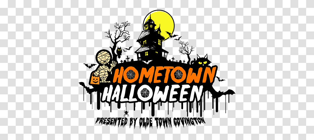 Hometown Halloween Logo Olde Town Covington Cartoon, Fireman Transparent Png