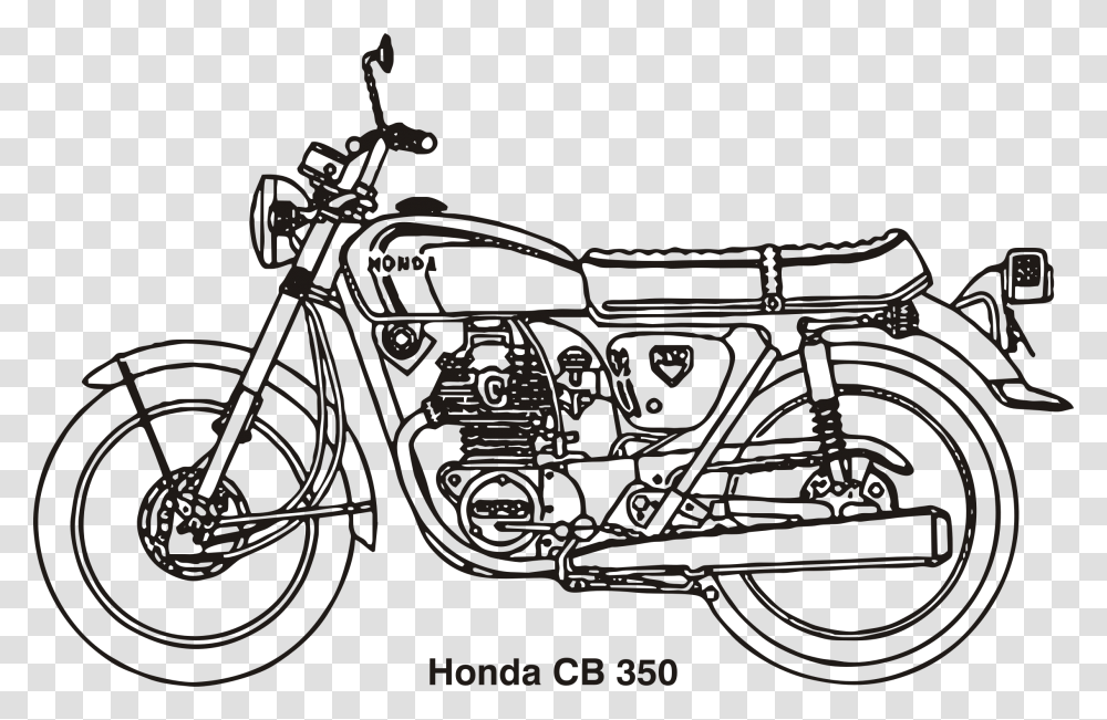 Honda Cb 350 Year 1969 Clip Arts, Wheel, Machine, Vehicle, Transportation Transparent Png