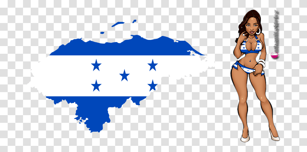 Honduras Flag Map, Person, Outdoors, Nature, Water Transparent Png