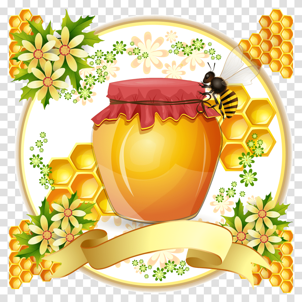 Honey And Honey Tag Stream Vector Transprent Honey Vector, Floral Design, Pattern Transparent Png