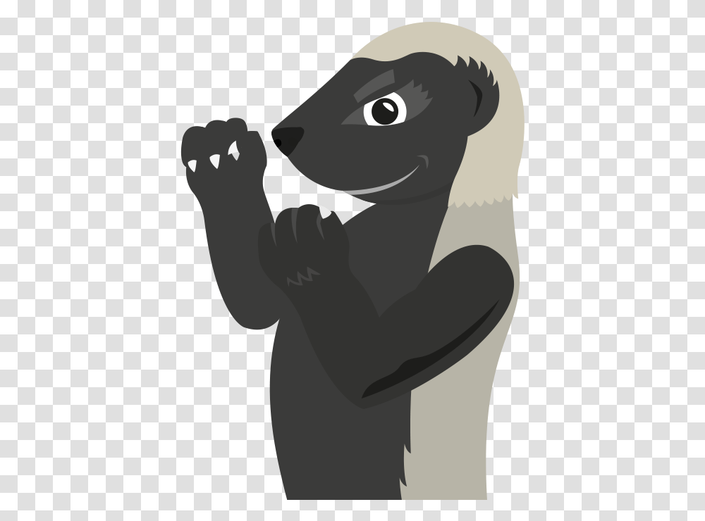 Honey Badger Brave Honey Badger Cartoon, Hand, Animal, Mammal, Pet Transparent Png