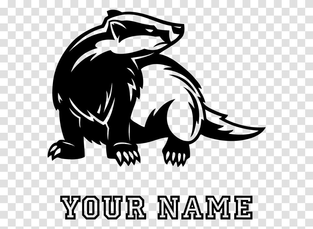 Honey Badger Clipart Baby Badger Clipart Black And White, Gray, World Of Warcraft Transparent Png