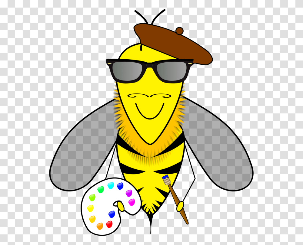 Honey Bee Artist Bumblebee, Sunglasses, Person, Costume Transparent Png