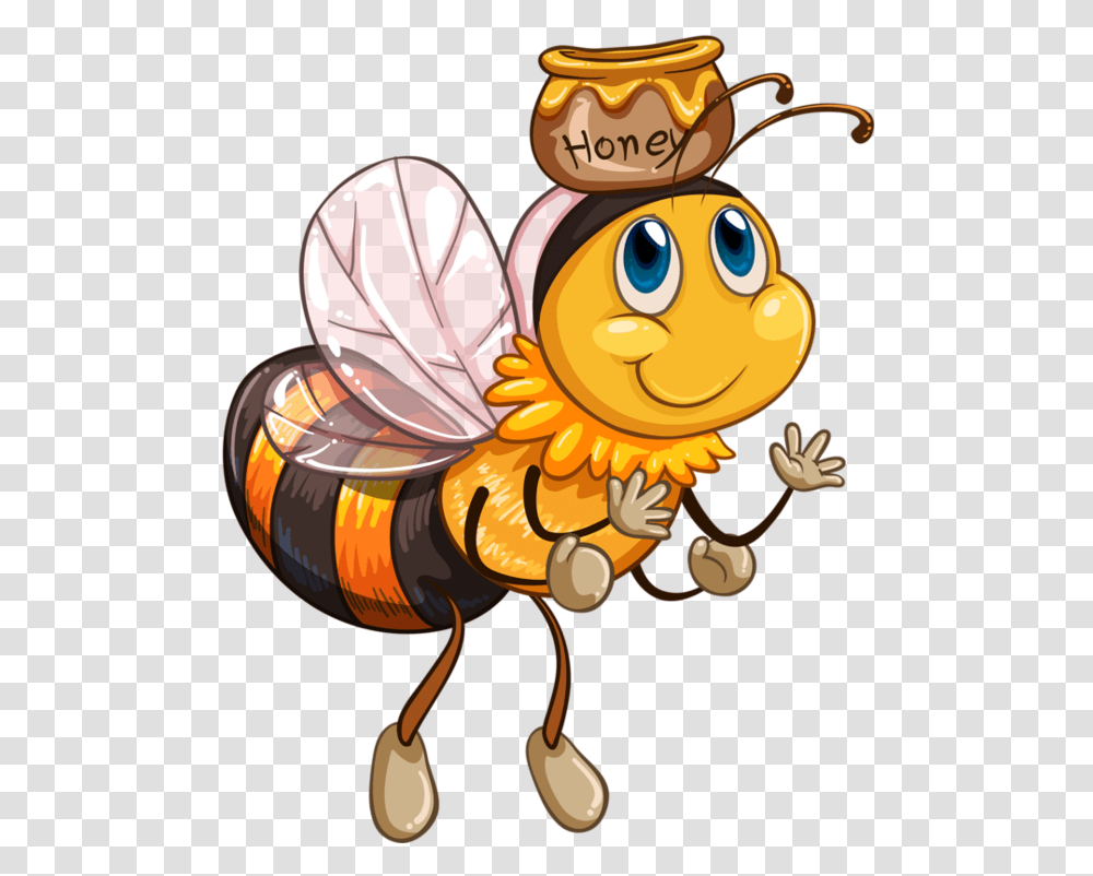 Honey Bee Cartoon Painting, Insect, Invertebrate, Animal, Wasp Transparent Png